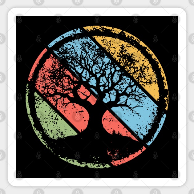 Vintage Grunge Tree of Life Pop Art – Retro Spiritual Symbol Tee Sticker by TuncGK